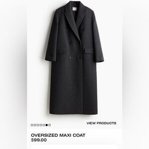 H & M Oversized Maxi Coat Size XS, fits like a roomy S